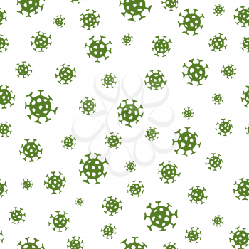 Virus epidemic seamless pattern. Backdrop with illustration of novel Coronavirus 2019-nCoV background.  Ornamental COVID-19 medical design. Abstract bacterium tile texture.