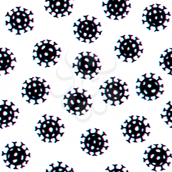 Virus seamless pattern. Abstract bacterium backdrop. illustration of novel Coronavirus 2019-nCoV background. Ornamental COVID-19 medical design.