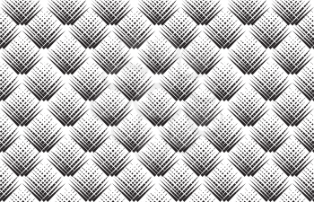 Abstract geometric pattern with stripe lines. Artistic fan shape floral ornamenal tile background. Black and white texture.