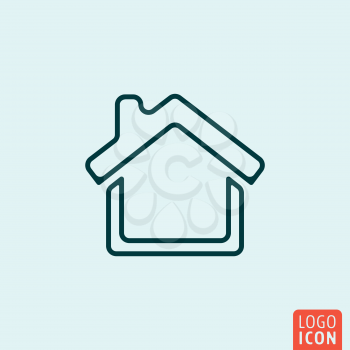 Home Icon logo line flat design. Vector illustration.