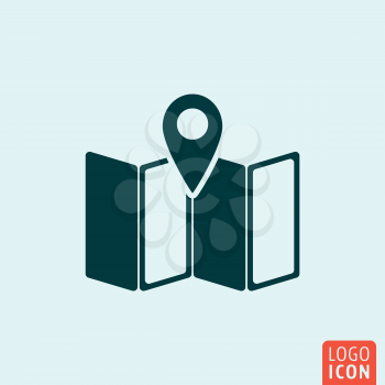 Map location icon. Map location logo. Map location symbol. Location point map icon isolated minimal design. Location mark map icon. Vector illustration.