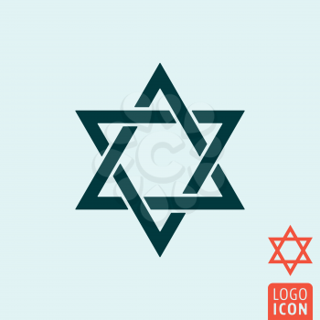 Star of David icon. Star of David symbol. Judaism religion icon isolated, minimal design. Vector illustration