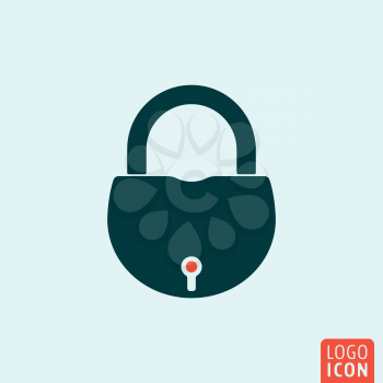 Lock icon. Lock logo. Lock symbol. Padlock icon isolated, minimal design. Vector illustration