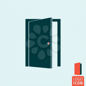 Door icon. Door logo. Door symbol. Open door icon isolated, minimal design. Vector illustration