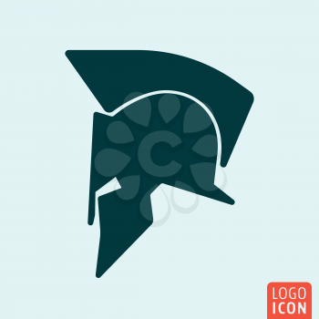 Spartan helmet Icon. Spartan helmet logo. Spartan helmet symbol. Minimal icon design. Vector illustration
