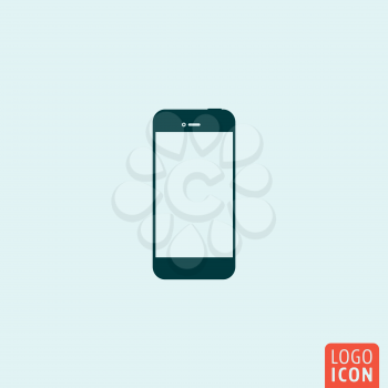 Smartphone icon. Smartphone logo. Smartphone symbol. Smart phone icon isolated. Mobile phone icon minimal design. Vector illustration.