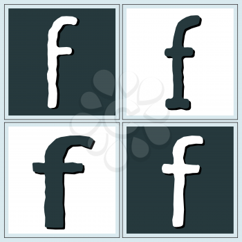 Abstract images of letter F. Trend design, vector illustration.