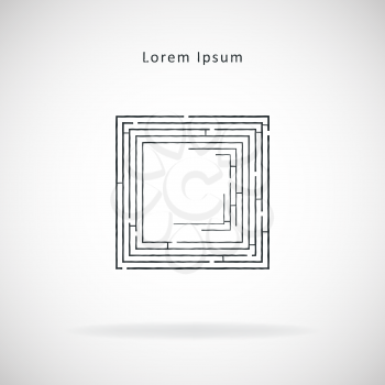 Element of Abstract Labyrinth. Idea logotype for corporate identity. Vector design.