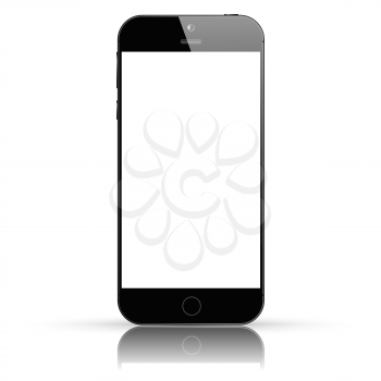 Black Smartpnone isolated. Mobile Phone mockup. Smart Phone Realistic Design. Vector illustration.
