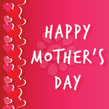 Greeting card with a picture of the heart and the inscription. Mother day.