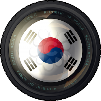 Camera Lens with Republic of Korea Flag. Vector design.