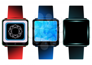 Smart Watch. Realistic Design Smartwatch on white background. Vector illustration.