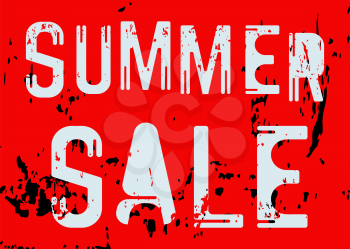 Summer Sale Poster. Grunge design. Vector illustration.