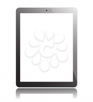 Tablet PC Isolated on White Background. Display Computer Pad. Mockup Design. Vector Illustration.