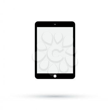 Computer Monitor icon. Black Tablet Pad isolated. Vector illustration.