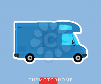 Recreational motorhome vehicle, camper van, caravan bus. Vector illustration