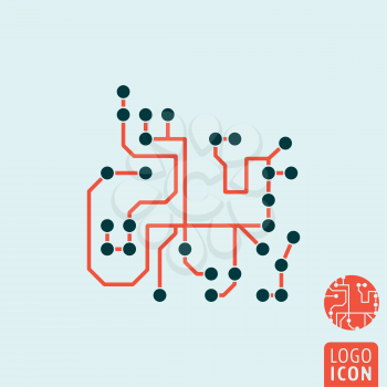 Computer chip icon. Computer chip symbol. Circuit board icon isolated. Vector illustration
