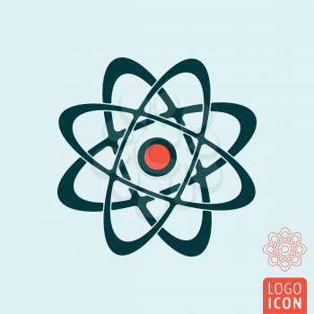 Atom icon. Atom symbol. Nuclear power icon isolated. Vector illustration