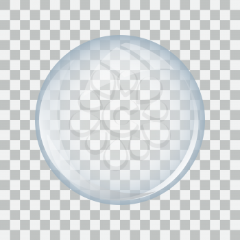 Transparent glass sphere with glares. Vector illustration.