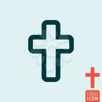 Cross icon. Christian religious symbol. Vector illustration