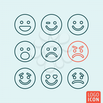 Emoticons icon. Set emoji icons isolated. Vector illustration