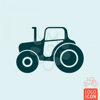 Tractor icon. Construction or farm truck symbol. Vector illustration
