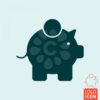 Piggy bank icon. Money box symbol. Vector illustration