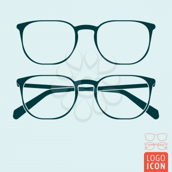 Glasses icon. Full and outline glasses design. Vector illustration