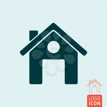 Home icon. Small house. Real estate symbol. Vector illustration