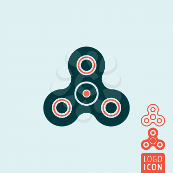 Fidget spinner icon. Finger spinner - stress relieving hand toy. Vector illustration.