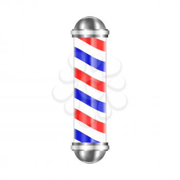 Barbershop pole isolated on white background. Vector illustration.