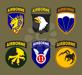 T-shirt print design. Airborne and air force patches typography or vintage stamp. Vector illustration.