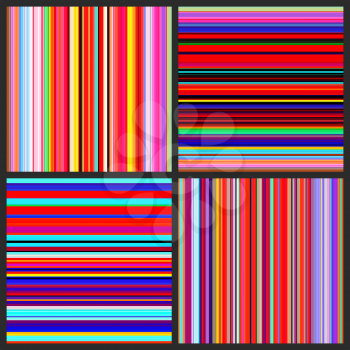 Color lines background set. Colorful stripes designed for magazine, printing products, flyer, presentation, cover brochure or wall decor. Vector illustration.