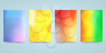 Hologram bright colorful background set. Modern design for cover, magazine, printing products, flyer, presentation, poster, brochure or wall decor. Vector illustration