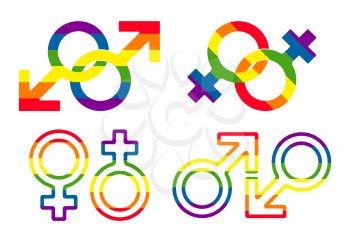 Gender and LGBT sexual orientation icon set. Vector illustration.