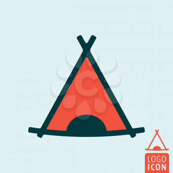 Tourist tent icon. Camp tent symbol. Vector illustration
