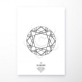 Diamond poster. Geometric design for printing products, flyer, cover brochure or wall decor. Vector illustration