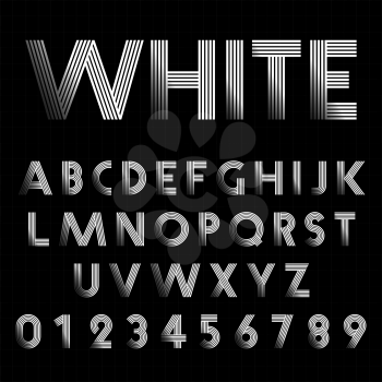 Alphabet font template. Set of letters and numbers line design. Vector illustration.
