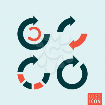 Rotation arrow set. Infographic round arrows. Vector illustration