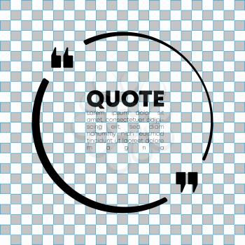 Quote speech bubble template. Quotes form, speech box isolated on transparent background. Vector illustration.