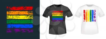 LGBT flag typography for t-shirt print stamp, tee applique, fashion slogans, badge, label clothing, jeans, and casual wear. Vector illustration.