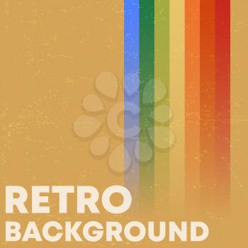 Retro grunge texture background with vintage colored stripes. Vector illustration.
