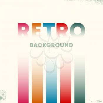 Retro design background with vintage grunge texture and gradient lines. Vector illustration.