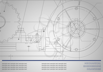 Vector drawing. Mechanical drawings on a dark gray background. Engineering illustration. Corporate Identity