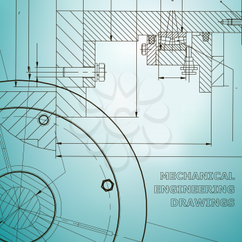 Backgrounds of engineering subjects. Technical illustration. Light blue
