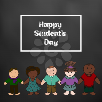 International Students' Day. Picture for your design. Education board, inscription in chalk. Card, cover, banner
