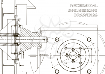Technical illustration. Mechanical engineering. Backgrounds of engineering subjects. Technical design. Instrument making