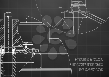 Mechanical engineering. Technical illustration. Black background. Grid