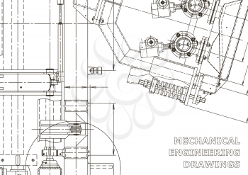 Mechanical instrument making. Technical illustration. Blueprint, cover banner Vector