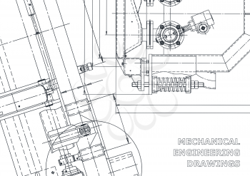 Blueprint. Vector engineering drawings. Mechanical instrument making. Technical abstract background